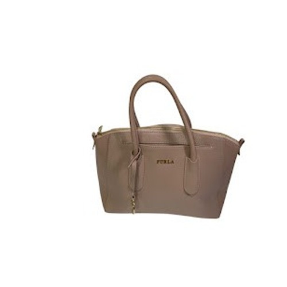Furla Tally Medium Satchel Bag pink  Saffiano Leather Gold Hardware Handbag